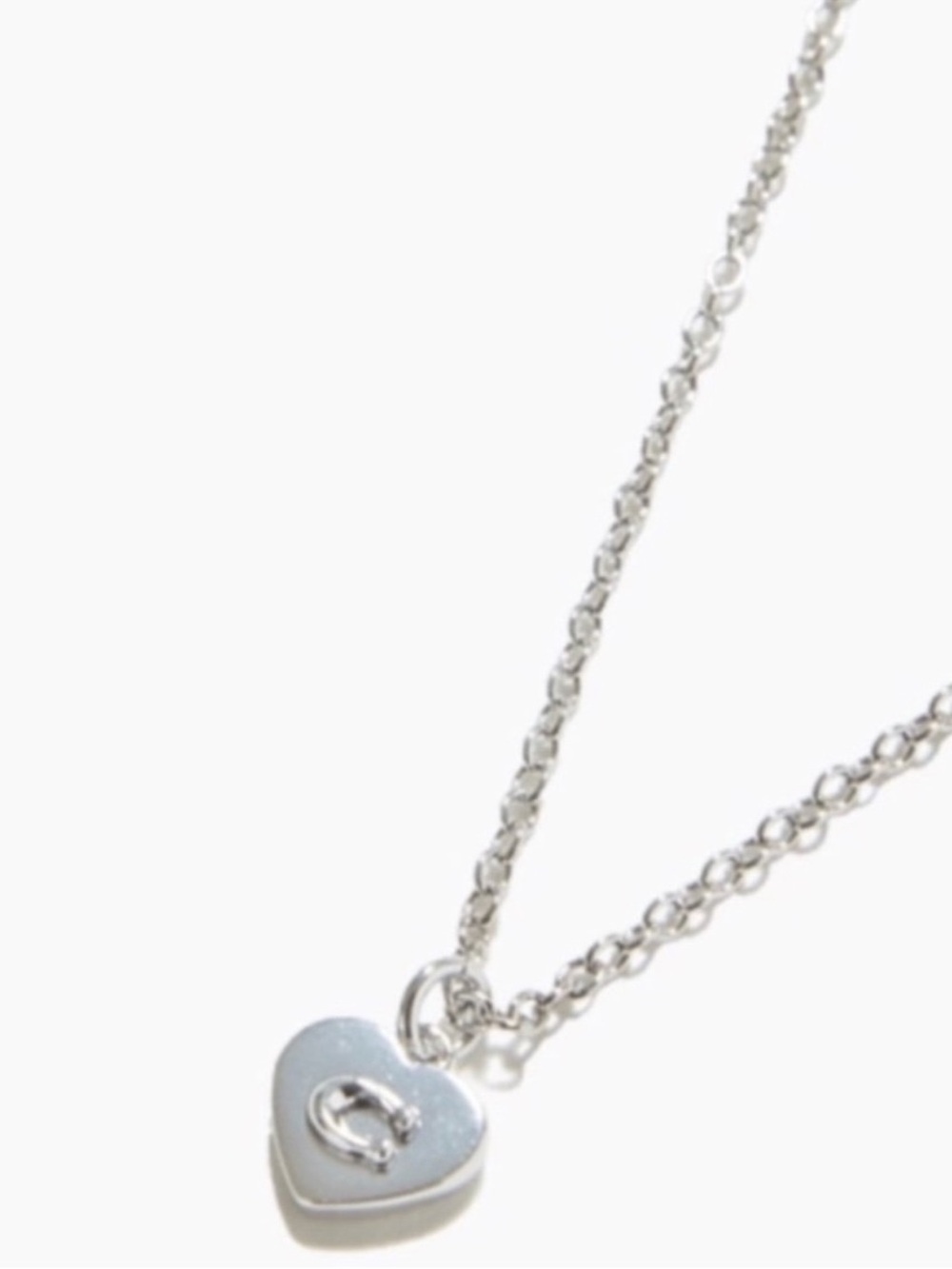 Silver Coach Heart Necklace NWT